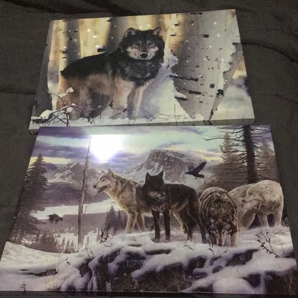 Wolf wall art for kids room